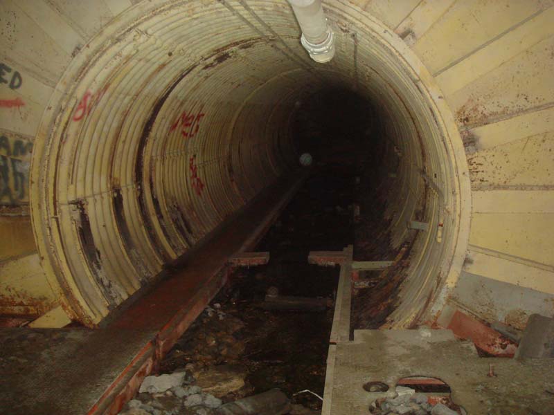 Looking back down the tunnel towards the main junction.
