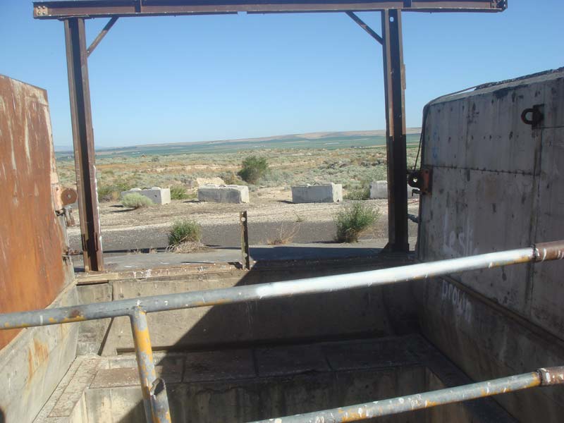 The open portal silo doors-- safe on 3 sides anyway