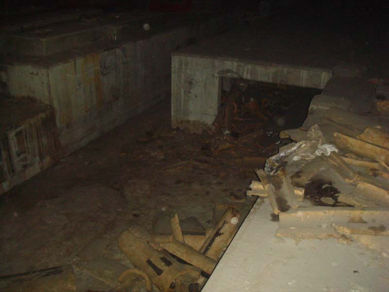 A wasteland of fiberglass insulation and asbestos awaits you in the power house. Pretty typical really.