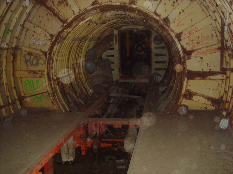 The entrance to the control center - a bit of water can be seen spilling out of there too.