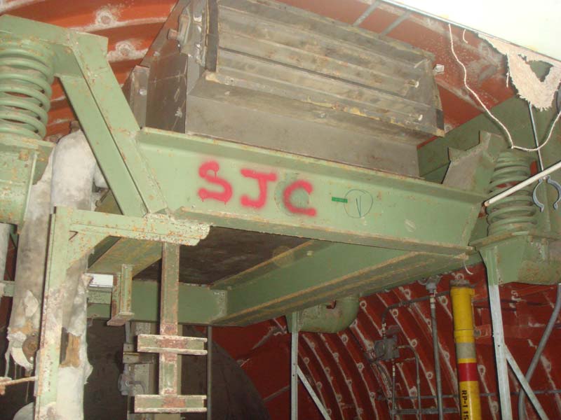 Shock mounted blower and HVAC equipment in the ceiling of the fuel storage area.  Never saw one of these left behind before.