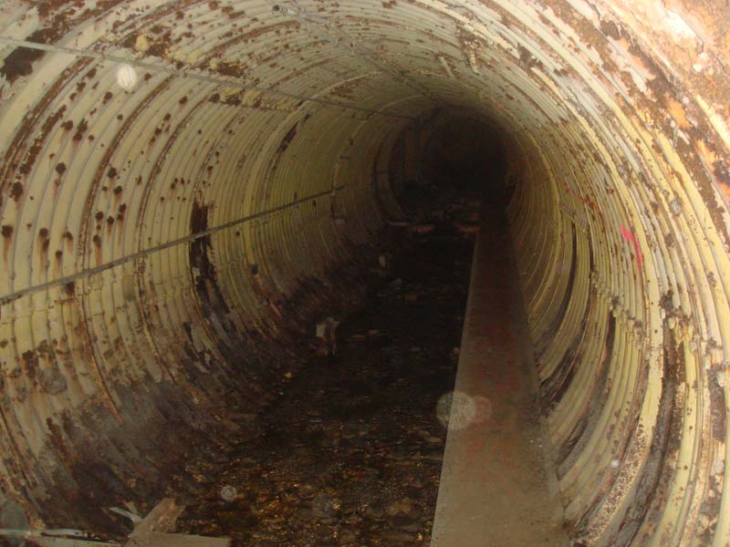 Tunnel to the fuel terminal: Rather like a stroll along a quiet stream-- but with more lead-based paint.